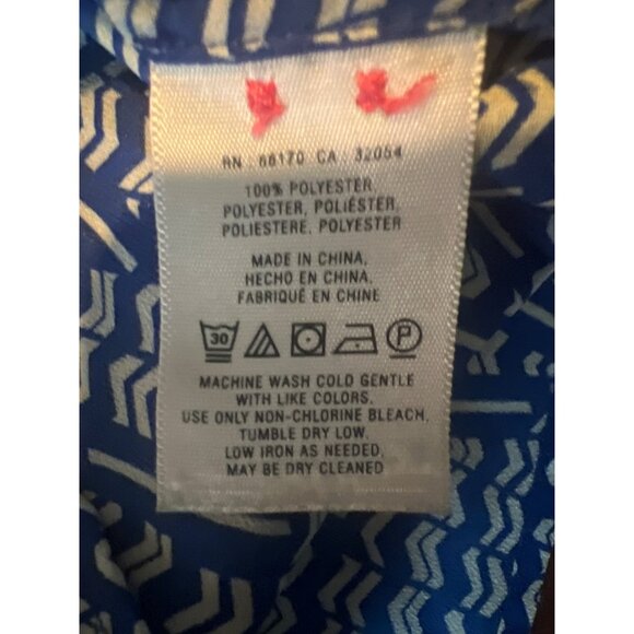 Anthropology HD In Paris Blue & White Patterned Long Sleeve Blouse - US 0 - Picture 5 of 8